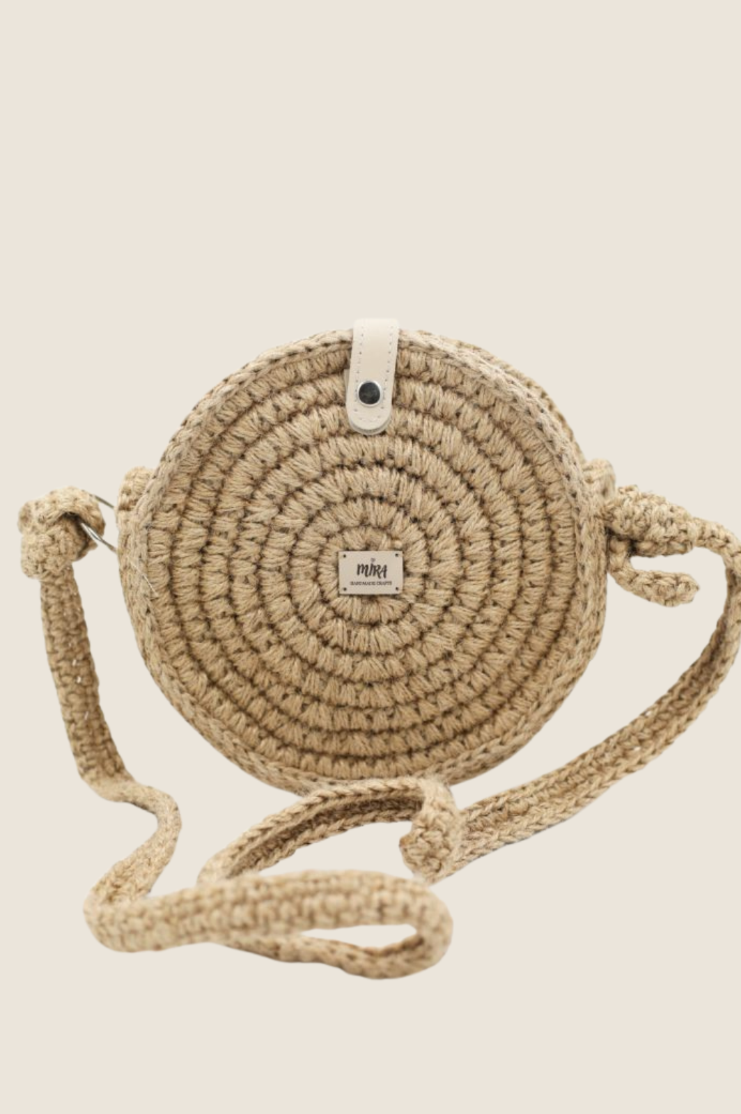 Okrągła torebka z juty