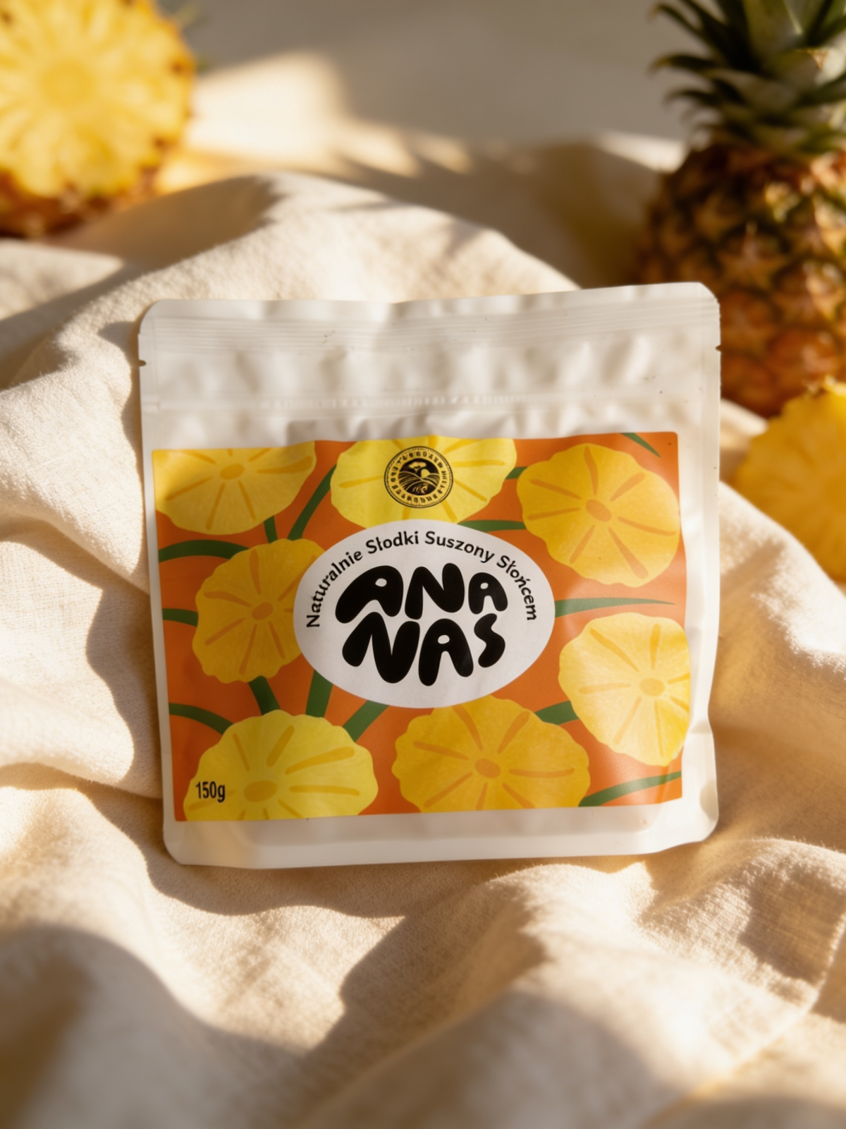 Suszony ananas z rwandyjskiej plantacji krążki 150g