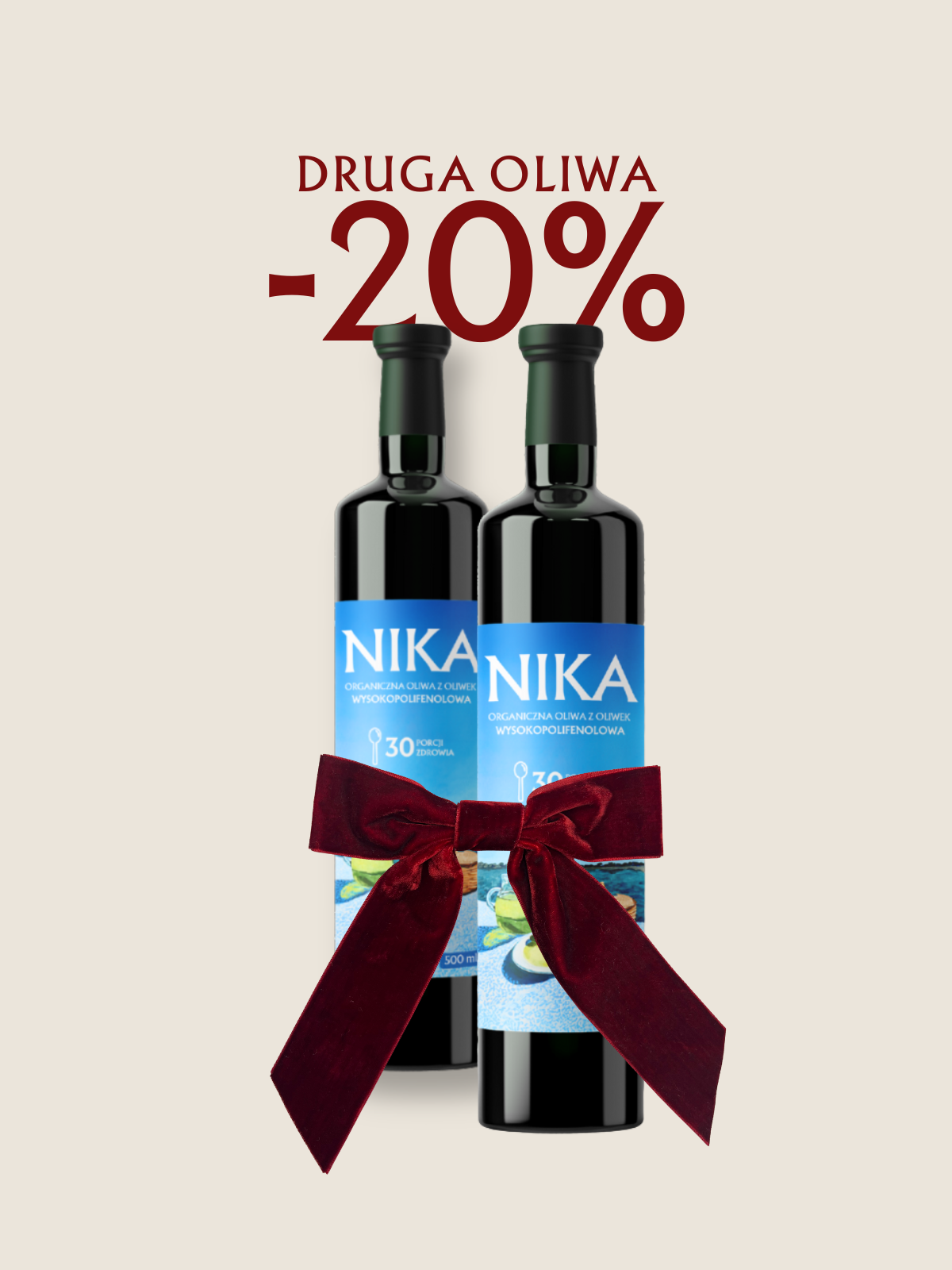 2- pak Oliwy NIKA - organiczna wysokopolifenolowa | Druga butelka 500 ml 20% taniej!