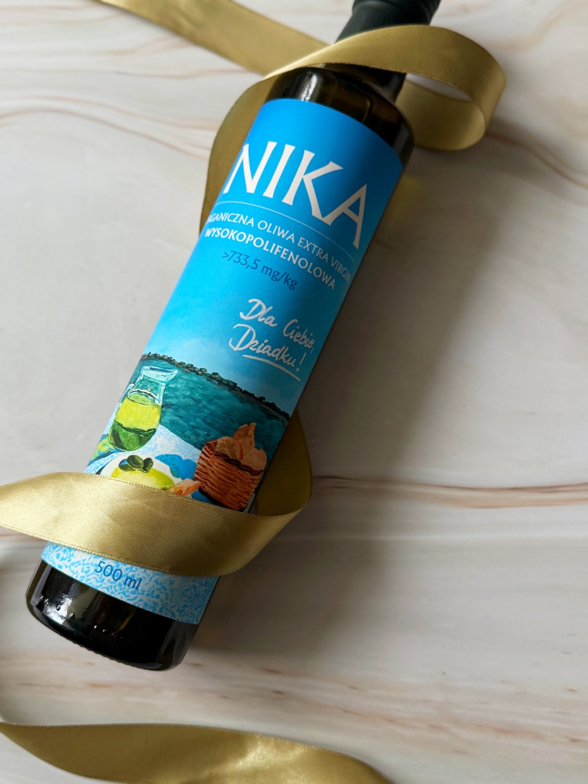 Personalizowana Wysokopolifenolowa Oliwa NIKA | Dzień Babci i Dziadka