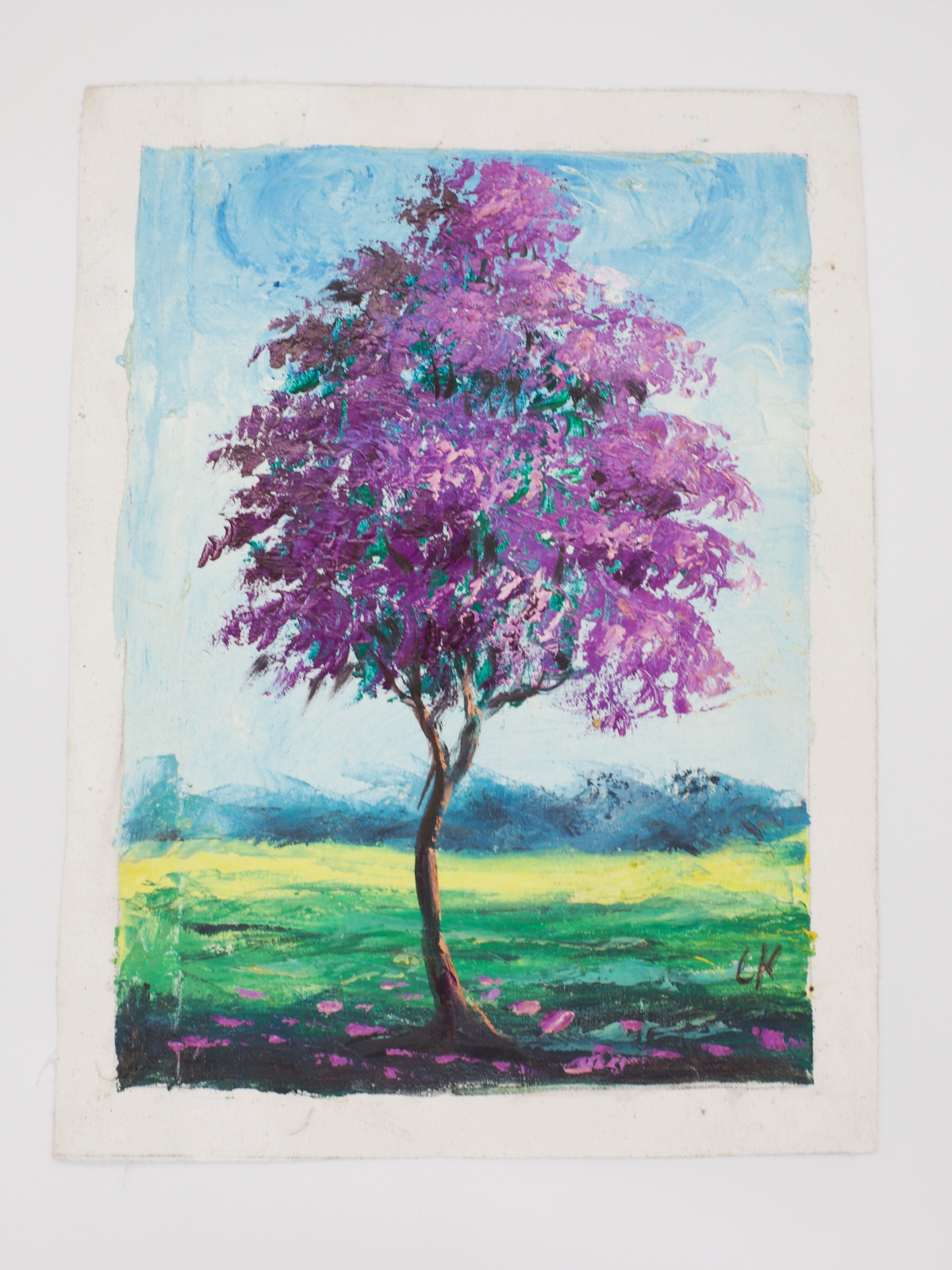 Pejzaż JAKARANDA – obraz zambijskiego artysty